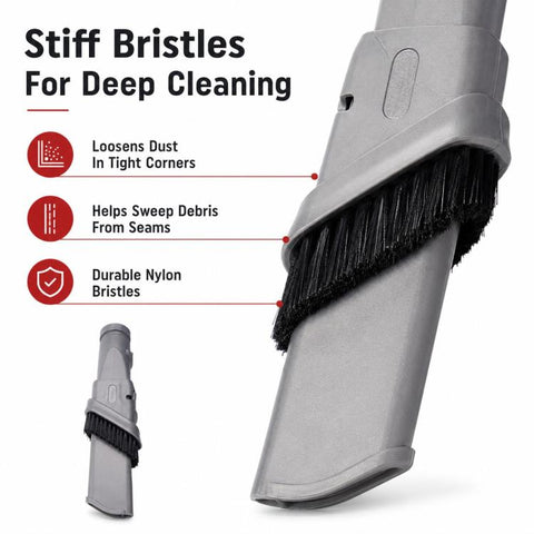 For Dyson V6 / DC35 / DC47 / DC52 / DC63 Vacuum Cleaner Accessories, Retractable Stiff Bristle Narrow Brush Head