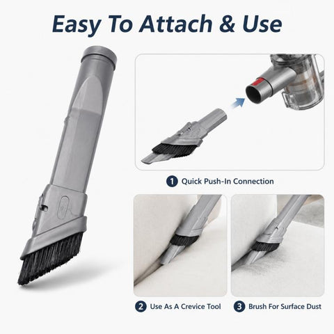 For Dyson V6 / DC35 / DC47 / DC52 / DC63 Vacuum Cleaner Accessories, Retractable Stiff Bristle Narrow Brush Head