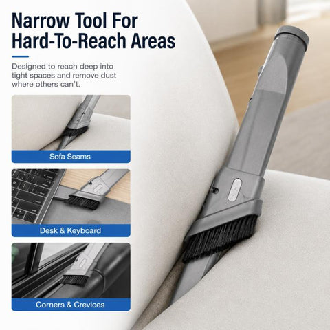 For Dyson V6 / DC35 / DC47 / DC52 / DC63 Vacuum Cleaner Accessories, Retractable Stiff Bristle Narrow Brush Head