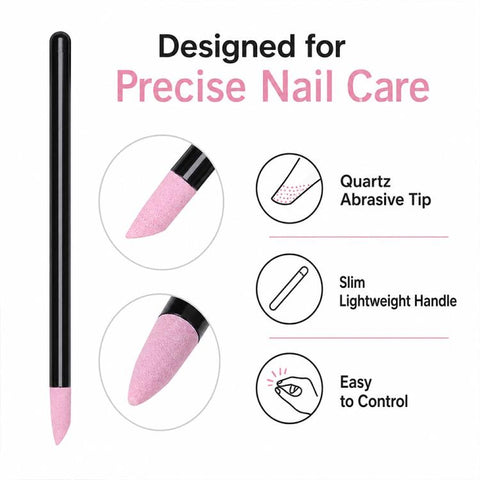 2pcs/Pack Angled Quartz Nail Pen Nail Surface Polishing Tool
