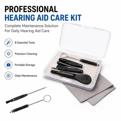 XDcase 8 in 1 Hearing Aid Cleaning Tools Kit