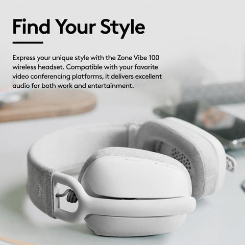 Logitech Zone Vibe 100 Wireless Gaming Headset with Mic