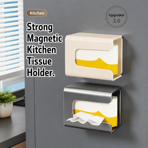 Wall Mounted Magnetic Tissue Holder No Drilling Carbon Steel Facial Tissue Box