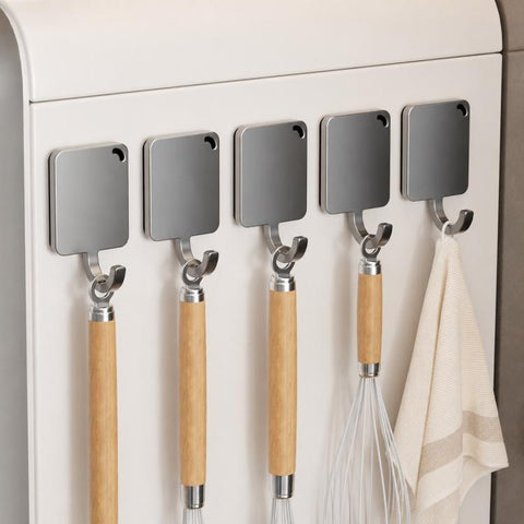 Wall Mounted No Drilling Magnetic Square Metal Hook, Single Pack, 5pcs Pack, 10pcs Pack