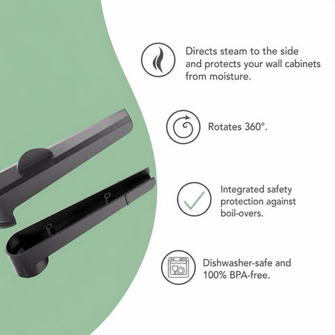 For Thermomix TM7 Food Processor Rotatable Steam Transfer Handle Replacement Part, Steam Transfer Handle