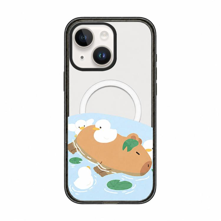 Cute Capybara Cartoon Print Magnetic Acrylic TPU Phone Case, For iPhone 13, For iPhone 12, For iPhone 12 Pro Max, For iPhone 12 Pro, For iPhone 11