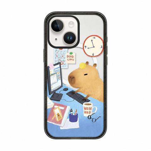 Cute Capybara Cartoon Print Magnetic Acrylic TPU Phone Case, For iPhone 13, For iPhone 12, For iPhone 12 Pro Max, For iPhone 12 Pro, For iPhone 11