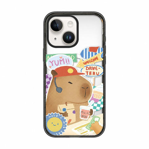 Cute Capybara Cartoon Print Magnetic Acrylic TPU Phone Case, For iPhone 13, For iPhone 12, For iPhone 12 Pro Max, For iPhone 12 Pro, For iPhone 11