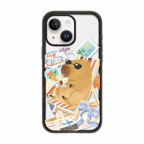 Cute Capybara Cartoon Print Magnetic Acrylic TPU Phone Case, For iPhone 13, For iPhone 12, For iPhone 12 Pro Max, For iPhone 12 Pro, For iPhone 11