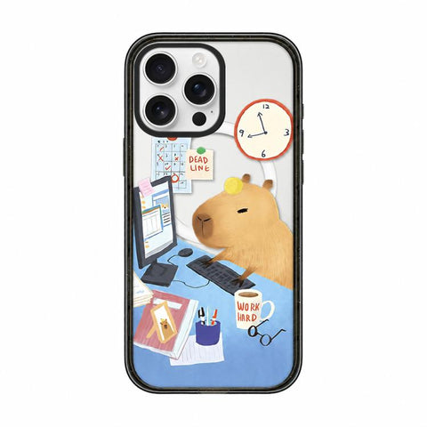Cute Capybara Cartoon Print Magnetic Acrylic TPU Phone Case, For iPhone 13, For iPhone 12, For iPhone 12 Pro Max, For iPhone 12 Pro, For iPhone 11