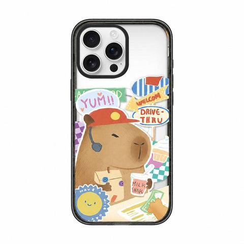 Cute Capybara Cartoon Print Magnetic Acrylic TPU Phone Case, For iPhone 13, For iPhone 12, For iPhone 12 Pro Max, For iPhone 12 Pro, For iPhone 11
