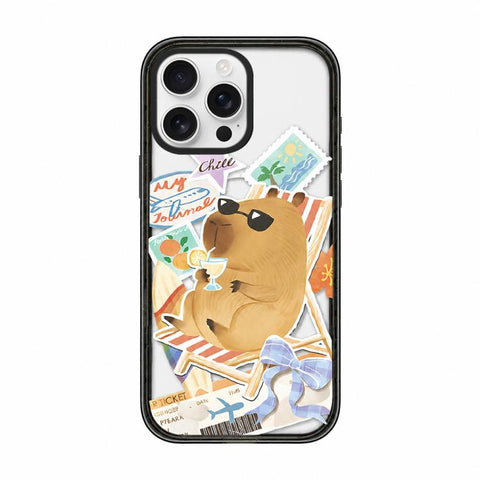 Cute Capybara Cartoon Print Magnetic Acrylic TPU Phone Case, For iPhone 13, For iPhone 12, For iPhone 12 Pro Max, For iPhone 12 Pro, For iPhone 11