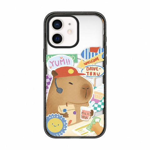 Cute Capybara Cartoon Print Magnetic Acrylic TPU Phone Case, For iPhone 13, For iPhone 12, For iPhone 12 Pro Max, For iPhone 12 Pro, For iPhone 11