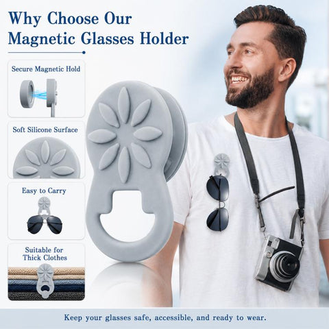 Clothes Silicone Magnetic Glasses Holder
