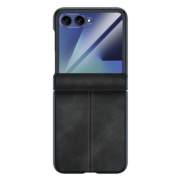 Film Integrated Sheepskin Texture Stitched Magnetic Hinge Phone Case, For Galaxy Z Flip7 5G, For Galaxy Z Flip6 5G