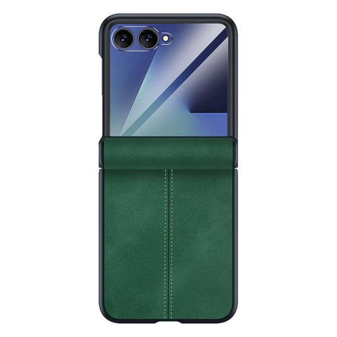 Film Integrated Sheepskin Texture Stitched Magnetic Hinge Phone Case, For Galaxy Z Flip7 5G, For Galaxy Z Flip6 5G