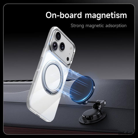SULADA 360 Degree Rotation Magnetic Holder Clear PC Phone Case, For iPhone 18 Pro, For iPhone 18 Pro Max, For iPhone 17 Pro Max, For iPhone 17 Pro, For iPhone 17
