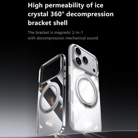 SULADA 360 Degree Rotation Magnetic Holder Clear PC Phone Case, For iPhone 18 Pro, For iPhone 18 Pro Max, For iPhone 17 Pro Max, For iPhone 17 Pro, For iPhone 17