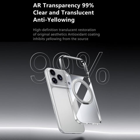SULADA 360 Degree Rotation Magnetic Holder Clear PC Phone Case, For iPhone 18 Pro, For iPhone 18 Pro Max, For iPhone 17 Pro Max, For iPhone 17 Pro, For iPhone 17