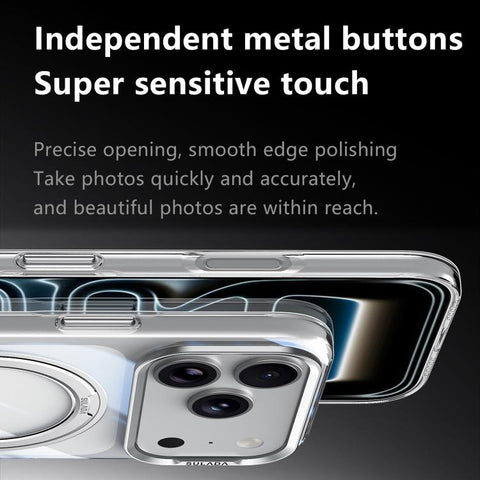 SULADA 360 Degree Rotation Magnetic Holder Clear PC Phone Case, For iPhone 18 Pro, For iPhone 18 Pro Max, For iPhone 17 Pro Max, For iPhone 17 Pro, For iPhone 17