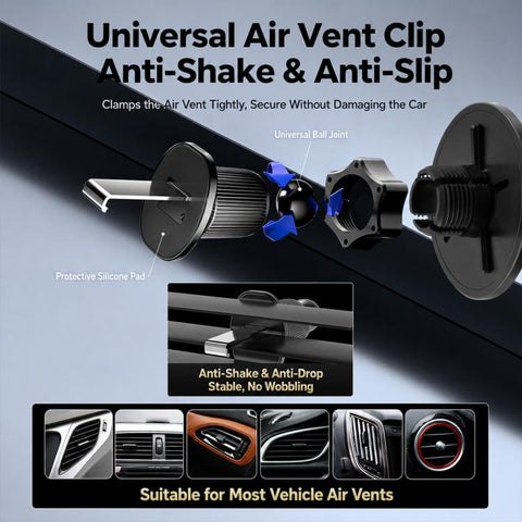 T1S Magnetic Cooling Wireless Fast Charger Car Air Outlet Holder