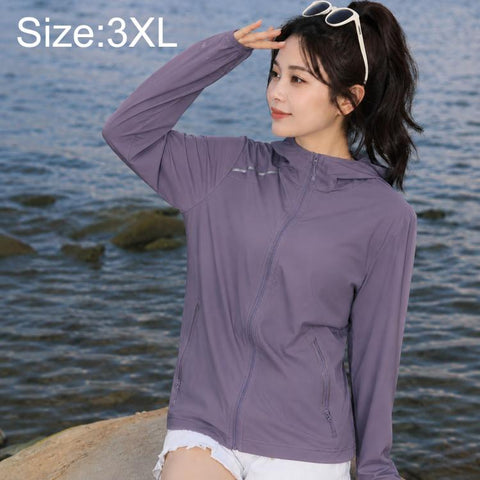 UPF50+ Lightweight Breathable Sun Protection Women Jacket, 3XL, 4XL
