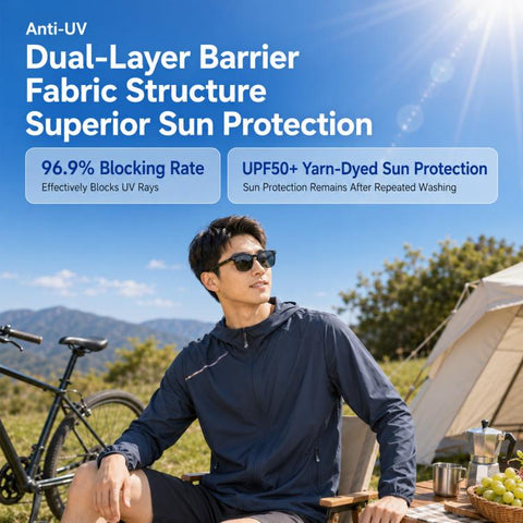 UPF50+ Lightweight Breathable Sun Protection Men Coat, M, L, XL, 2XL, 3XL, 4XL