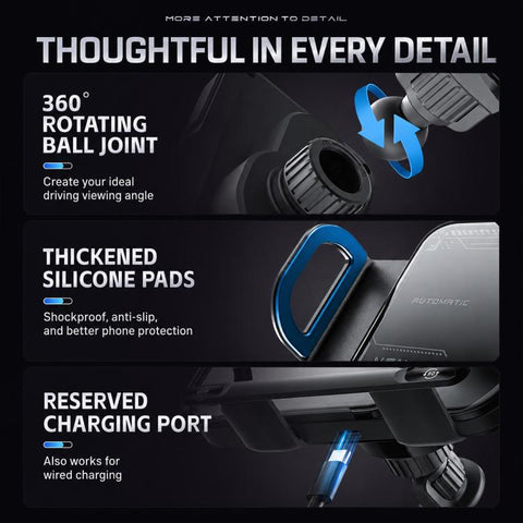 X01 2 In 1 Car Dual Coil 15W Wireless Charger Rotating Navigation Bracket, Bracket + Air Vent Base, Bracket + Dashboard Base, Bracket + Air Vent Base + Dashboard Base