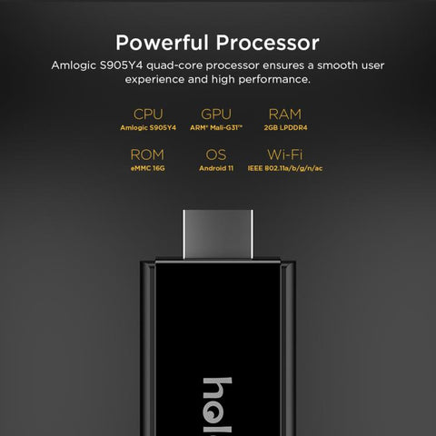 T600 HOLA BOX 4K UHD Android 11 TV Stick Amlogic S905Y4 2GB+16GB, EU Plug, US Plug, UK Plug, AU Plug