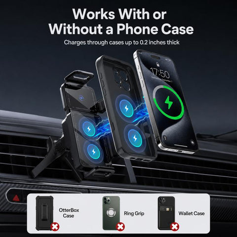 X06 Foldable Screen 15W Wireless Charger Rotating Navigation Bracket, Bat Bracket, Grey Bracket + Tripod, Black Bracket + Tripod, Black Bracket + Suction Cup, Only Black Bracket, Grey Bracket + Suction Cup, Only Grey Bracket