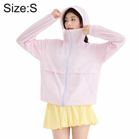UPF50+ Cooling Fiber Lightweight Breathable Sun Protection Coat, S, M, L