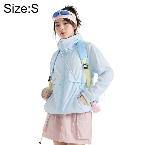 UPF50+ Cooling Fiber Lightweight Breathable Sun Protection Coat, S, M, L
