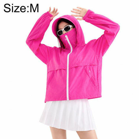 UPF50+ Cooling Fiber Lightweight Breathable Sun Protection Coat, S, M, L