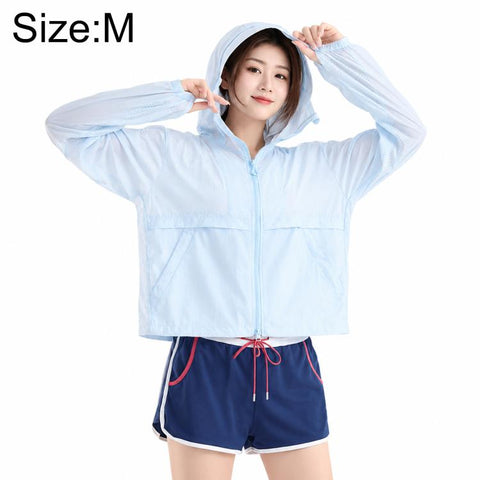UPF50+ Cooling Fiber Lightweight Breathable Sun Protection Coat, S, M, L