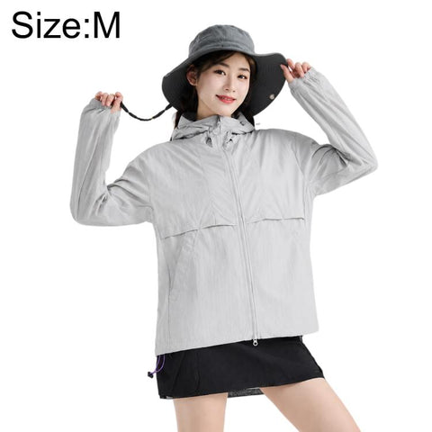 UPF50+ Cooling Fiber Lightweight Breathable Sun Protection Coat, S, M, L