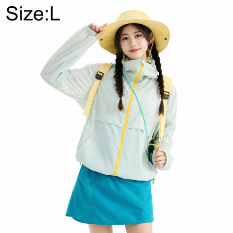UPF50+ Cooling Fiber Lightweight Breathable Sun Protection Coat, S, M, L