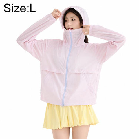 UPF50+ Cooling Fiber Lightweight Breathable Sun Protection Coat, S, M, L