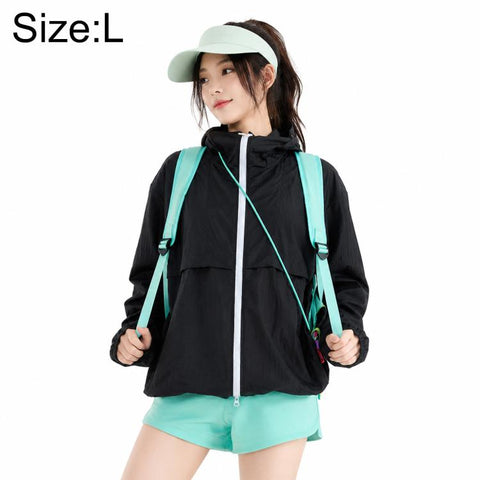 UPF50+ Cooling Fiber Lightweight Breathable Sun Protection Coat, S, M, L