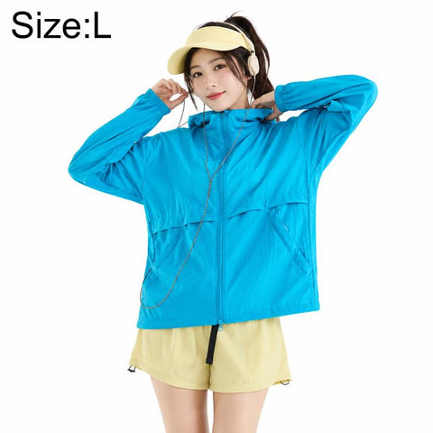 UPF50+ Cooling Fiber Lightweight Breathable Sun Protection Coat, S, M, L