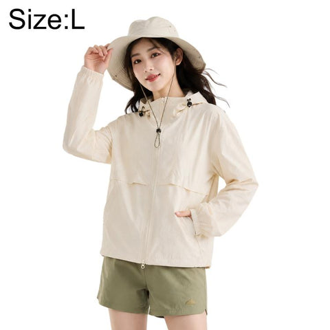 UPF50+ Cooling Fiber Lightweight Breathable Sun Protection Coat, S, M, L