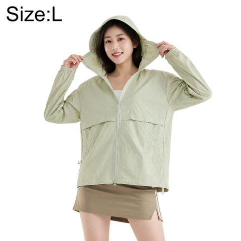 UPF50+ Cooling Fiber Lightweight Breathable Sun Protection Coat, S, M, L