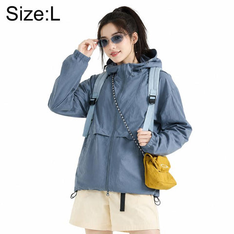UPF50+ Cooling Fiber Lightweight Breathable Sun Protection Coat, S, M, L