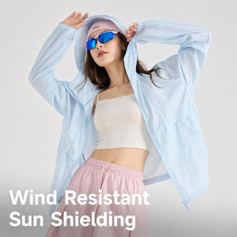 UPF50+ Cooling Fiber Lightweight Breathable Sun Protection Coat, S, M, L
