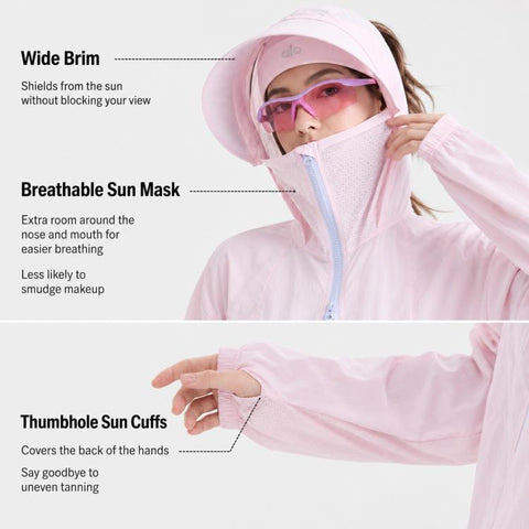 UPF50+ Cooling Fiber Lightweight Breathable Sun Protection Coat, S, M, L
