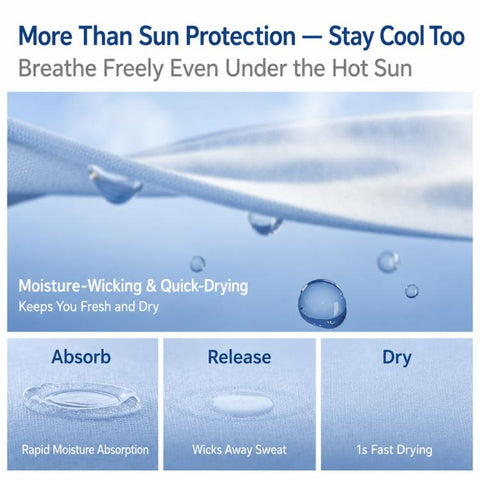 UPF50+ Cooling Fiber Lightweight Breathable Sun Protection Coat, S, M, L