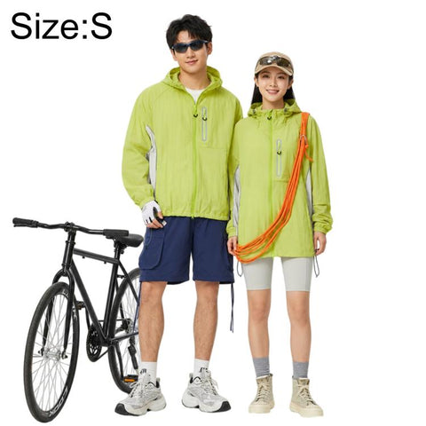 UPF50+ Lightweight Breathable Sun Protection Coat with Black Rubber Brim Hood, S, M, L, XL, 2XL, 3XL