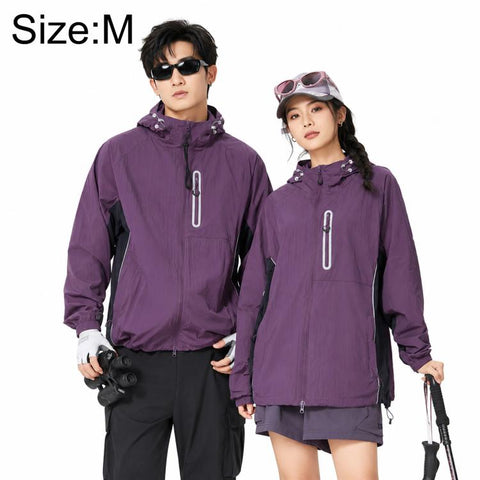 UPF50+ Lightweight Breathable Sun Protection Coat with Black Rubber Brim Hood, S, M, L, XL, 2XL, 3XL