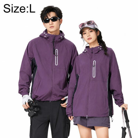 UPF50+ Lightweight Breathable Sun Protection Coat with Black Rubber Brim Hood, S, M, L, XL, 2XL, 3XL