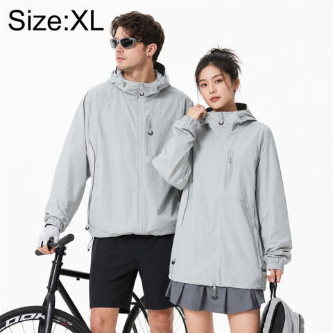 UPF50+ Lightweight Breathable Sun Protection Coat with Black Rubber Brim Hood, S, M, L, XL, 2XL, 3XL