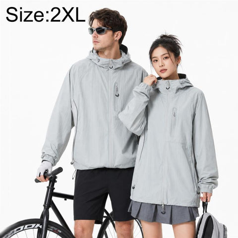 UPF50+ Lightweight Breathable Sun Protection Coat with Black Rubber Brim Hood, S, M, L, XL, 2XL, 3XL